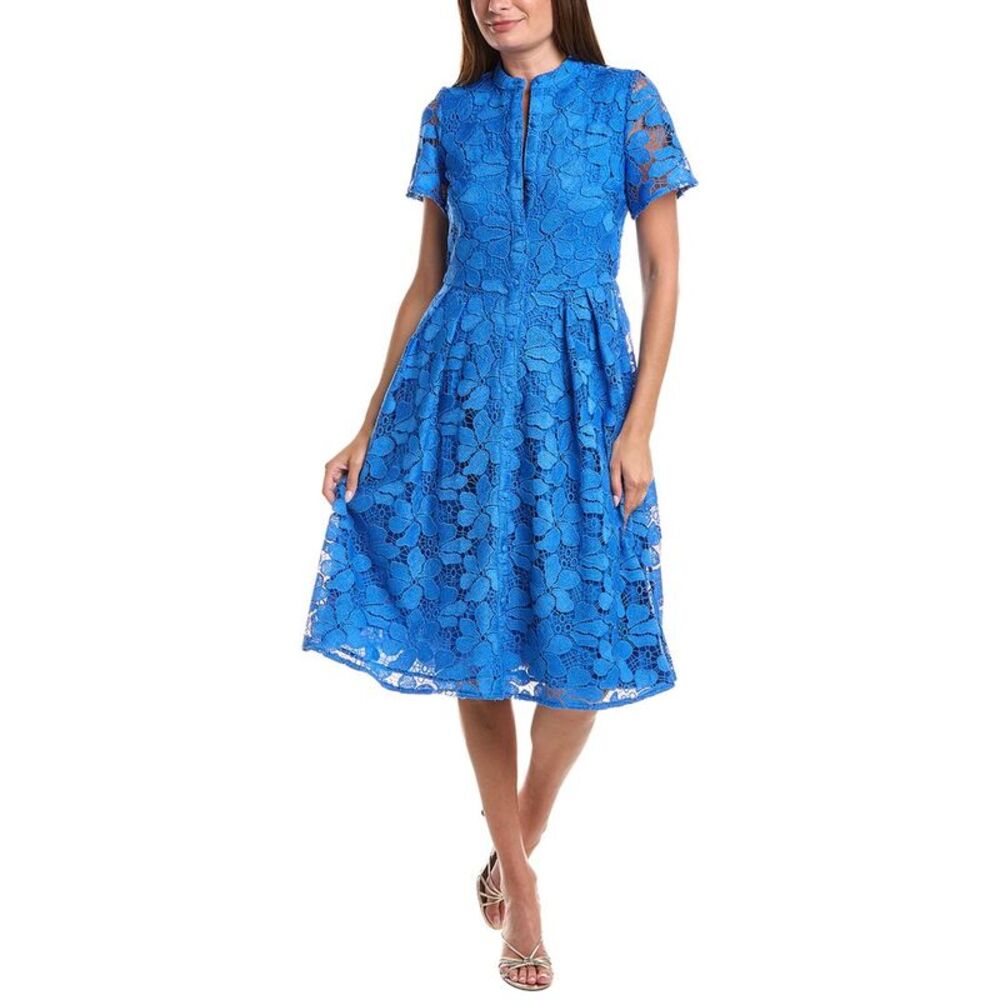 T Tahari Womens Embroidered Midi Dress